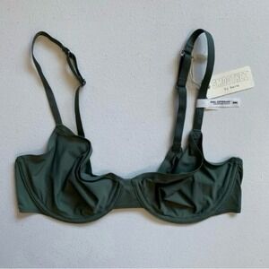 Smoothez by Aerie 34C Lightweight Green Unlined Sheer Underwire Bra NWT